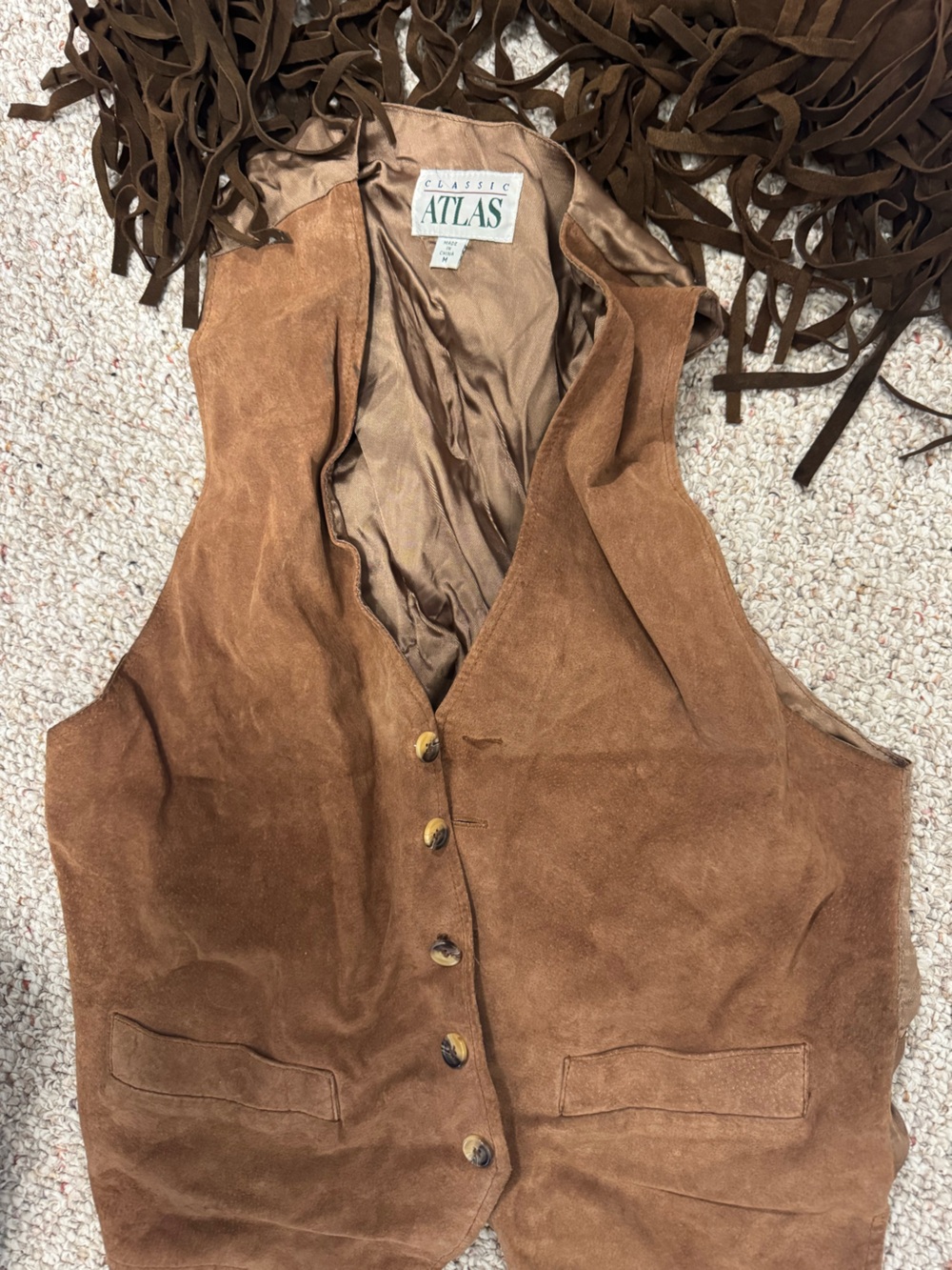 Brown Suede Women’s Vest - Classic Faux Suede Button Front